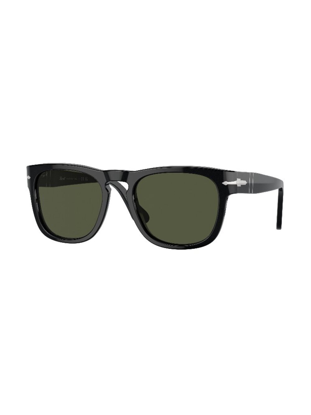 New Persol Unisex Sunglasses Black Square Green Lens Acetate Frame PO3333S ELIO